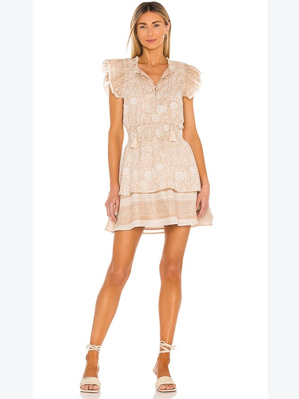 Cleobella Rachel Dress in Tonal Block Print - Size Small